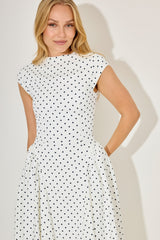 Cap Sleeve Gathered Midi Dress