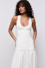 Linen Mix Dropped Waist Maxi Dress