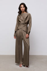 Satin Wide Leg Trousers