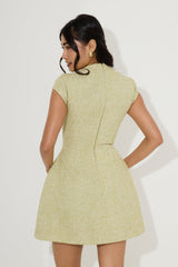 Tweed Cap Sleeve Mini Dress