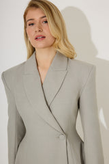 Wool Mix Tailored Blazer Dress