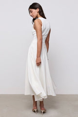 Linen Mix Midi Dress