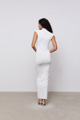 Sheer High Neck Maxi Dress