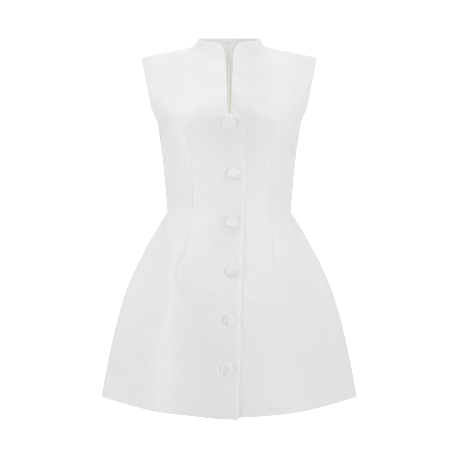 Satin Buttoned Mini Dress