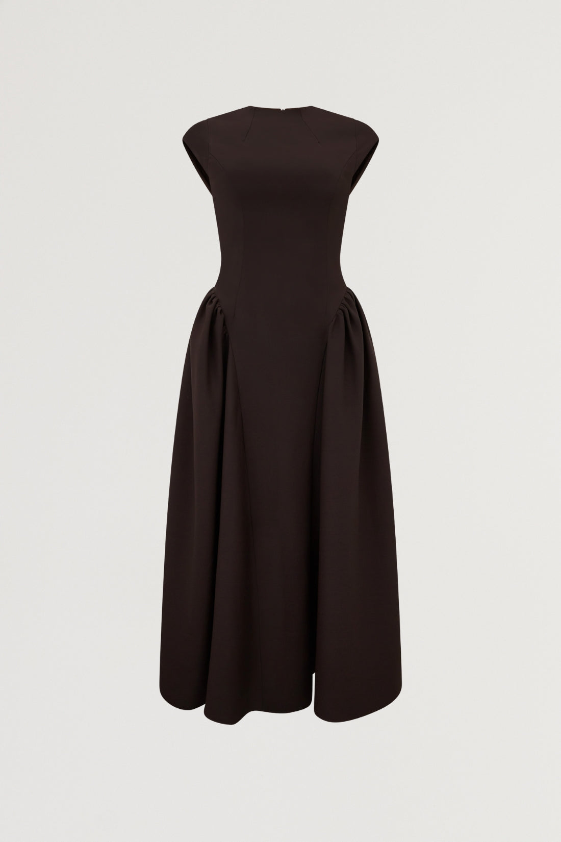 Cap Sleeve Gathered Midi Dress