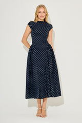 Cap Sleeve Gathered Midi Dress