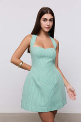 Cotton Pinstripe Mini Dress