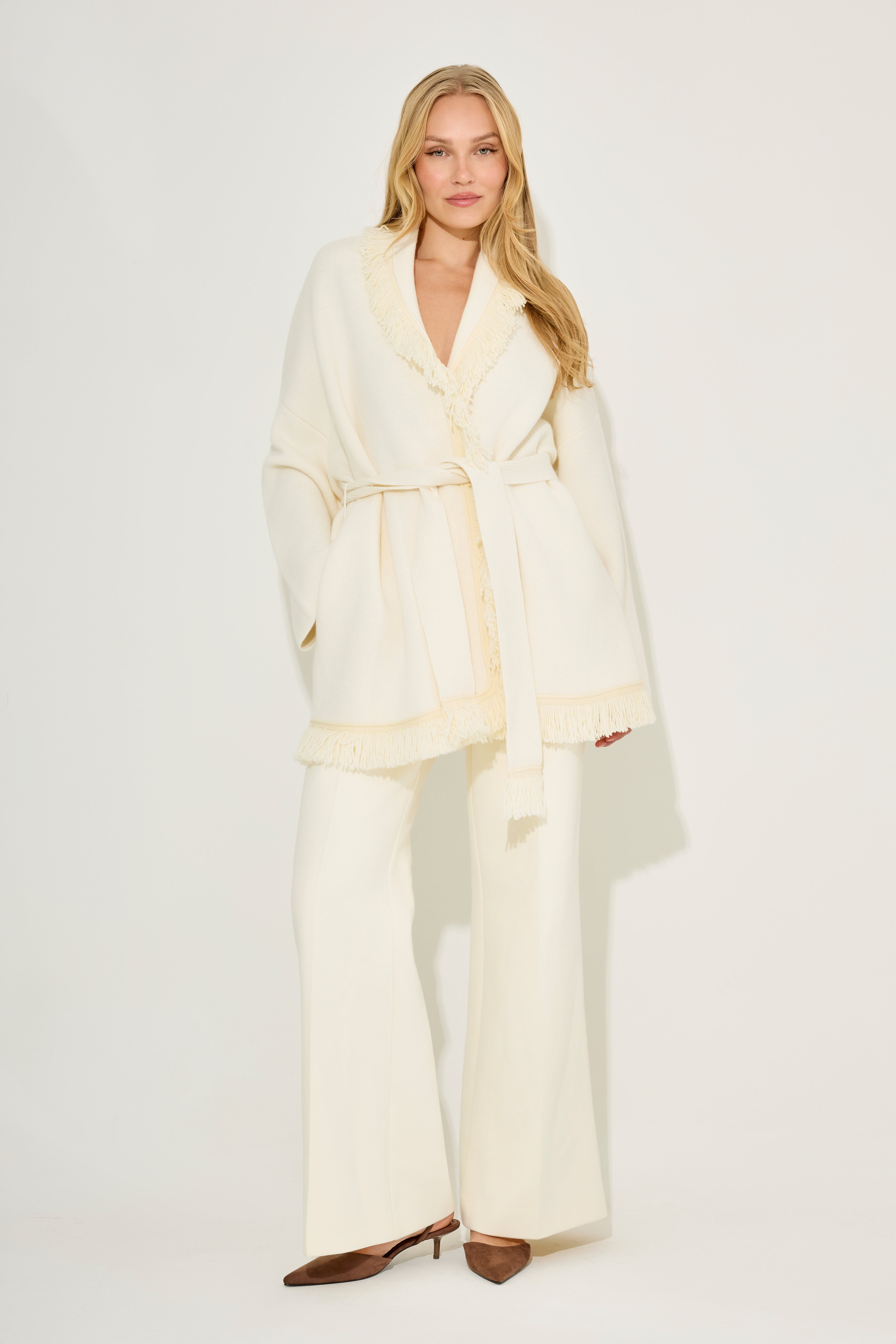 Wool Fringe Cardigan