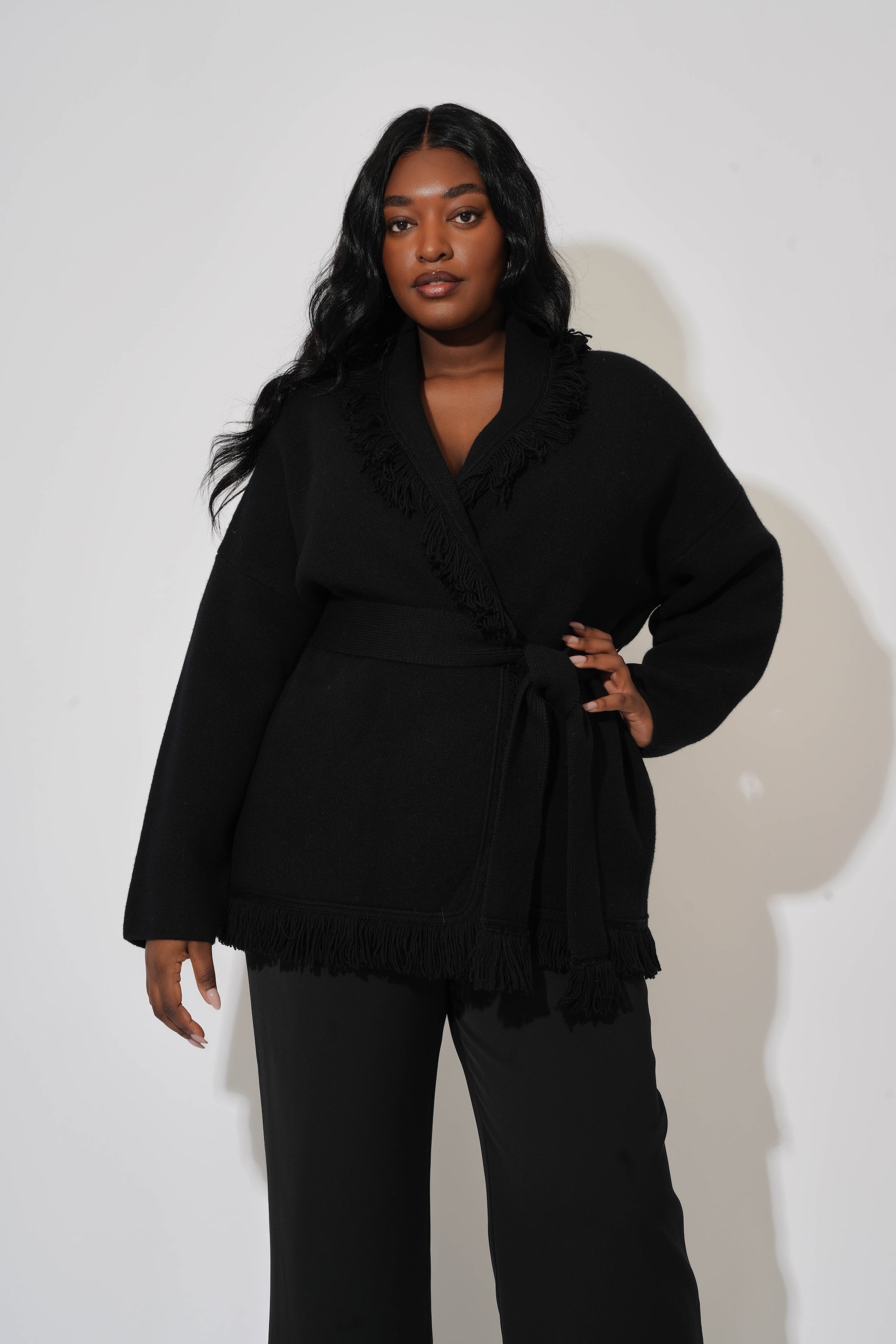 Wool Fringe Cardigan