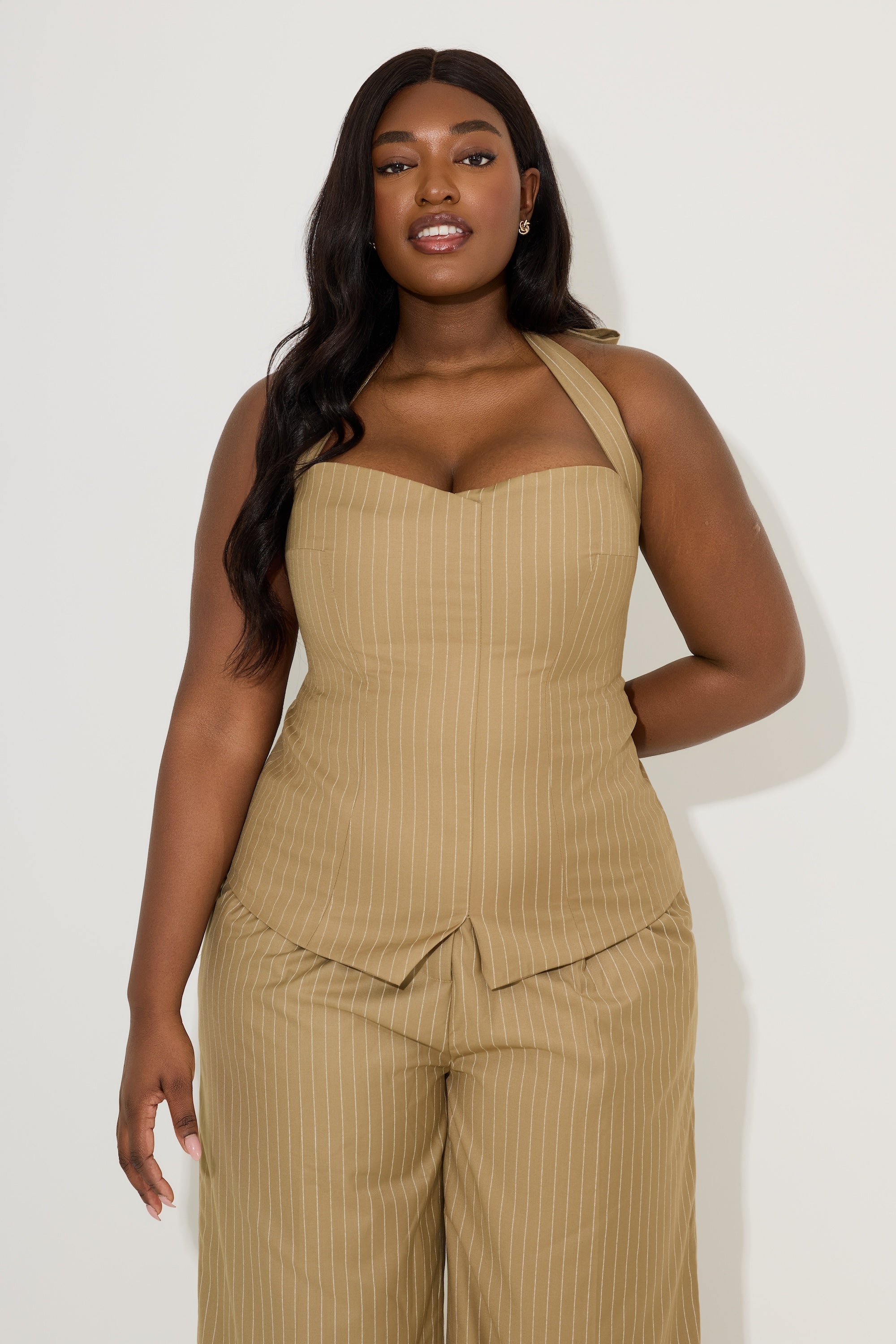 Pinstripe Halter Top