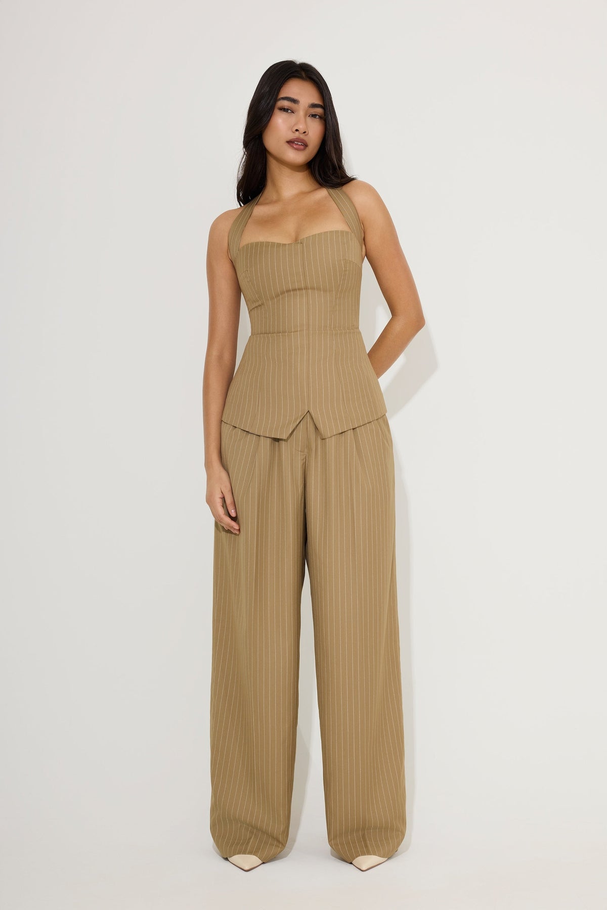 Relaxed Fit Pinstripe Trousers