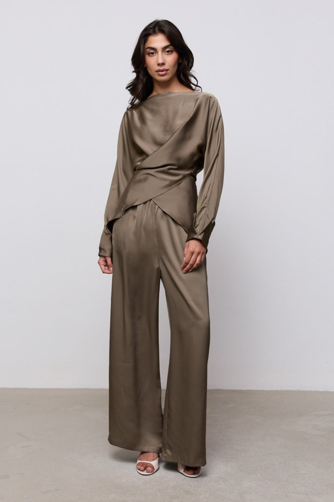 Satin Wide Leg Trousers