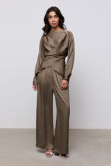 Satin Wrap Top