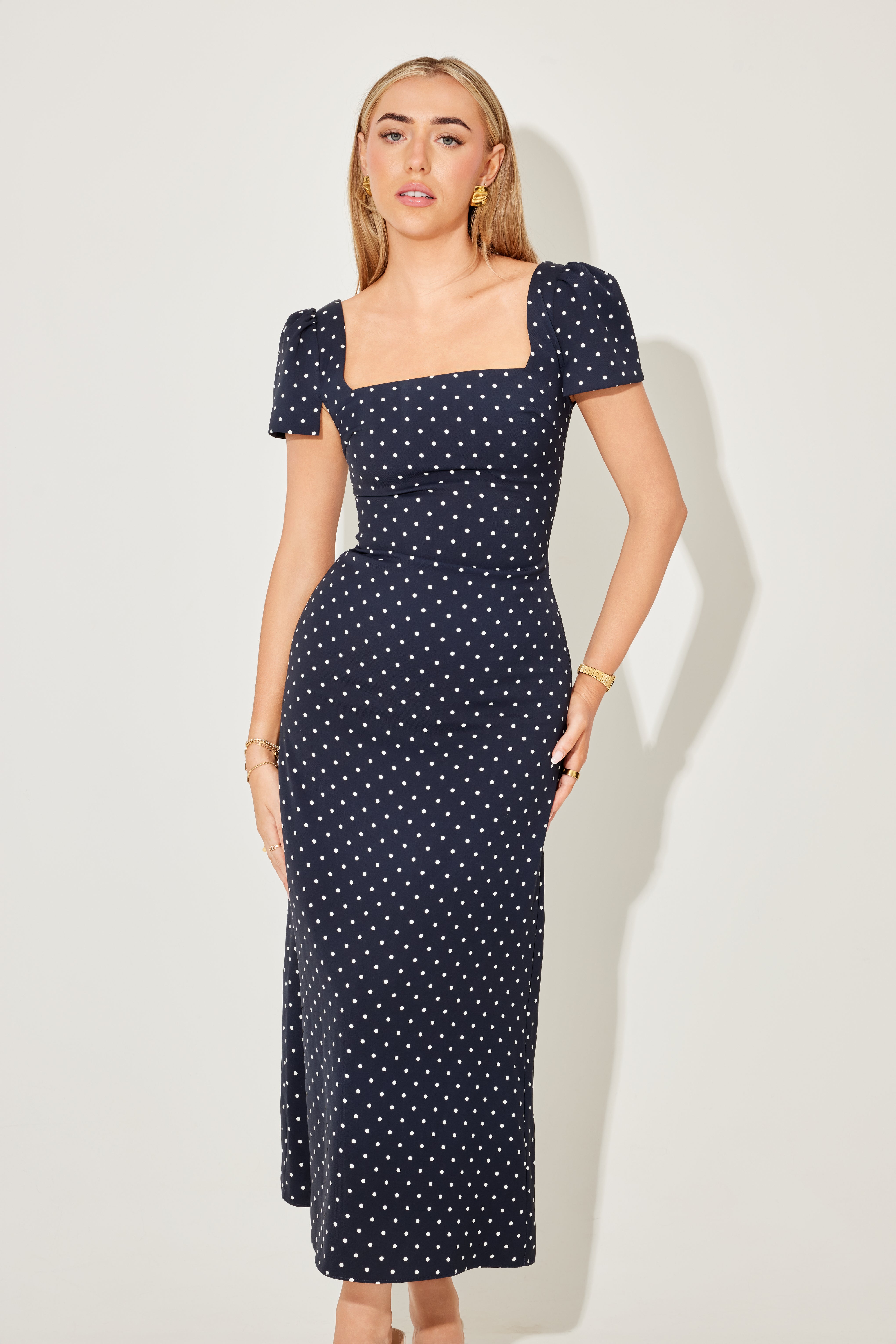 Square Neck Slip Midi Dress