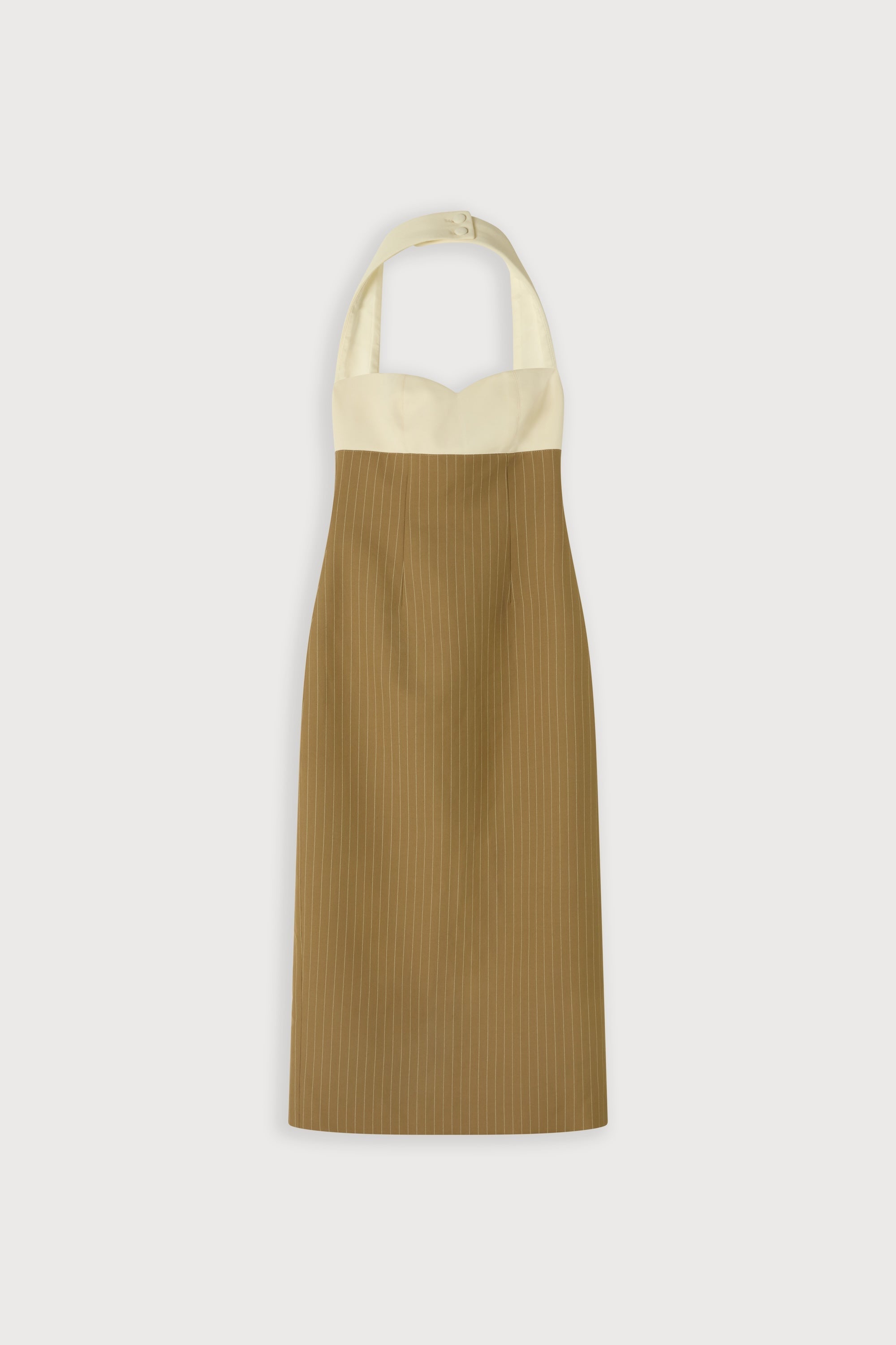 Cotton Mix Pinstripe Midi Dress