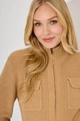 Cotton Zip Detail Cardigan
